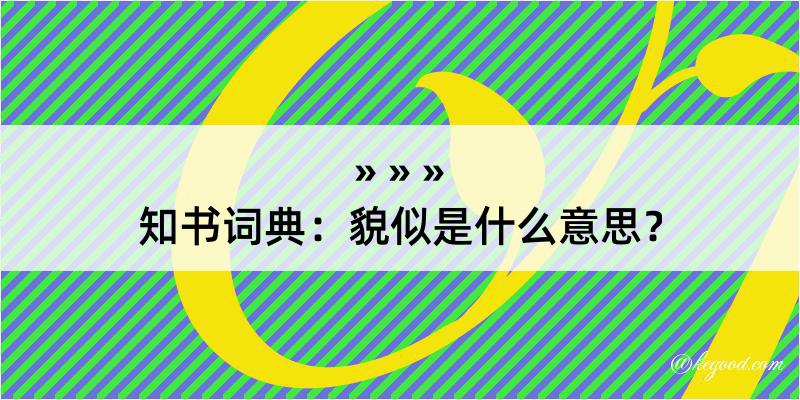 知书词典：貌似是什么意思？