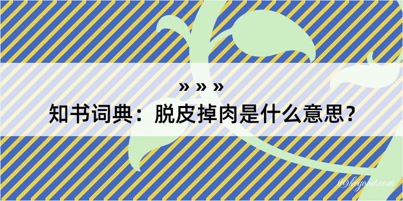 知书词典：脱皮掉肉是什么意思？