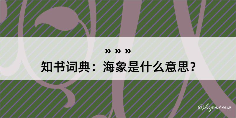 知书词典：海象是什么意思？