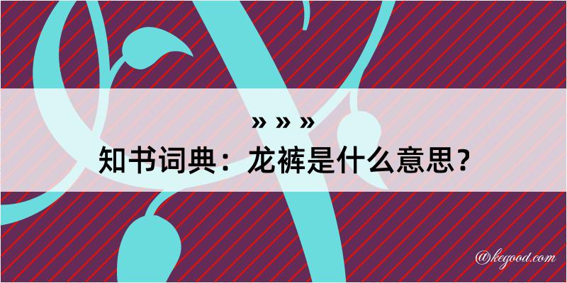 知书词典：龙裤是什么意思？