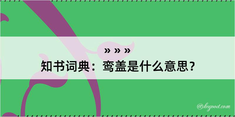 知书词典：鸾盖是什么意思？