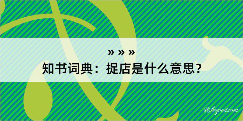 知书词典：捉店是什么意思？