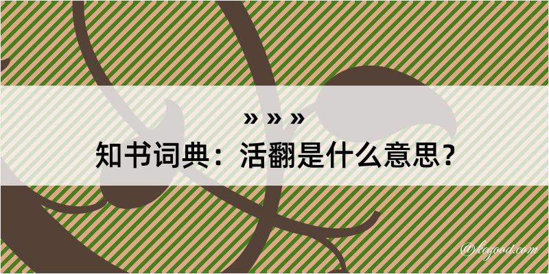 知书词典：活翻是什么意思？