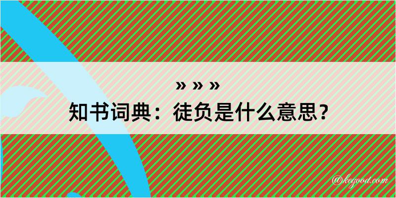 知书词典：徒负是什么意思？