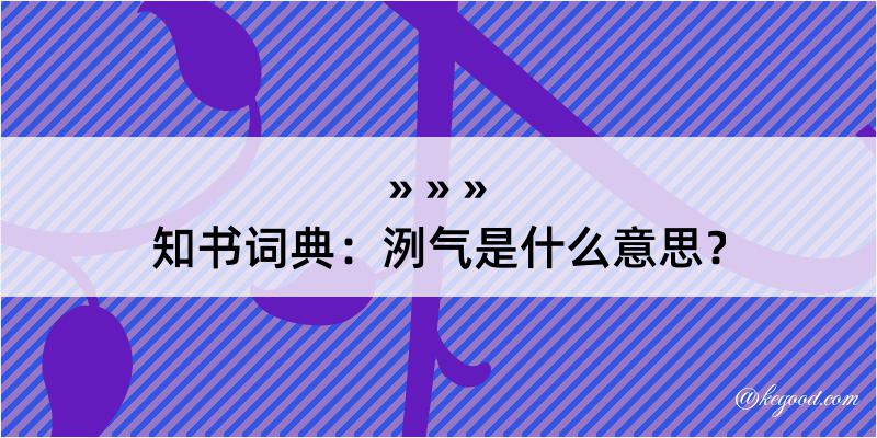 知书词典：洌气是什么意思？