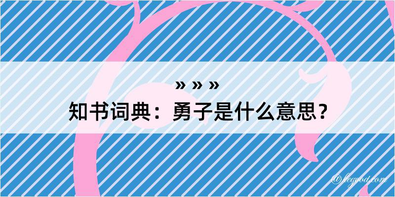 知书词典：勇子是什么意思？