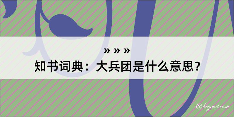 知书词典：大兵团是什么意思？