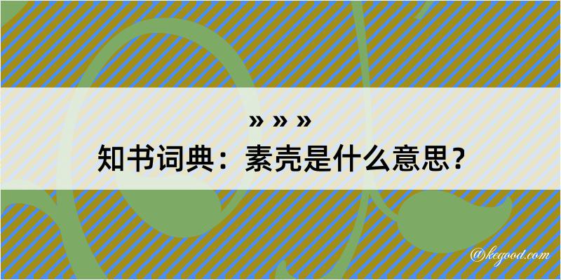 知书词典：素壳是什么意思？