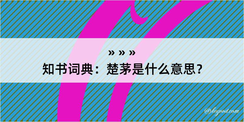 知书词典：楚茅是什么意思？