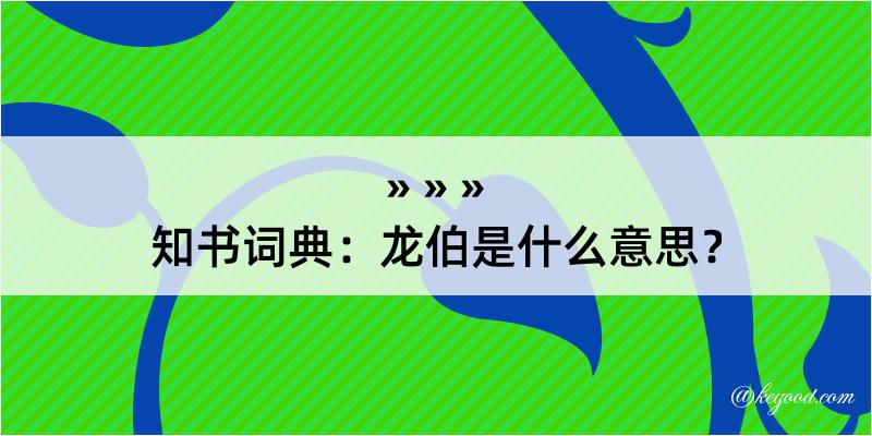 知书词典：龙伯是什么意思？