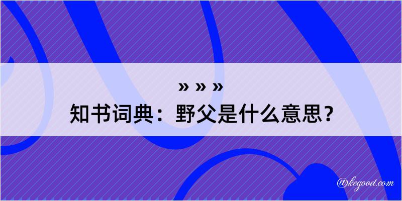 知书词典：野父是什么意思？