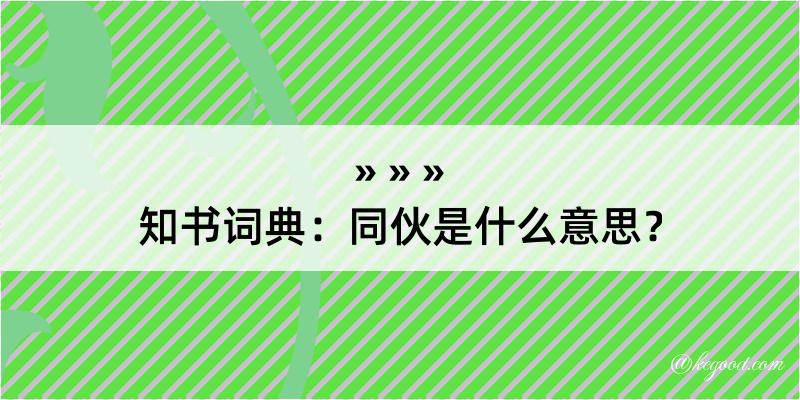 知书词典：同伙是什么意思？