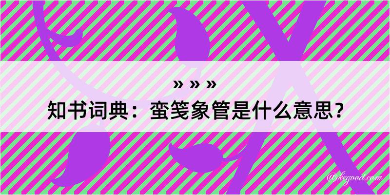 知书词典：蛮笺象管是什么意思？