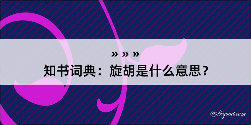 知书词典：旋胡是什么意思？