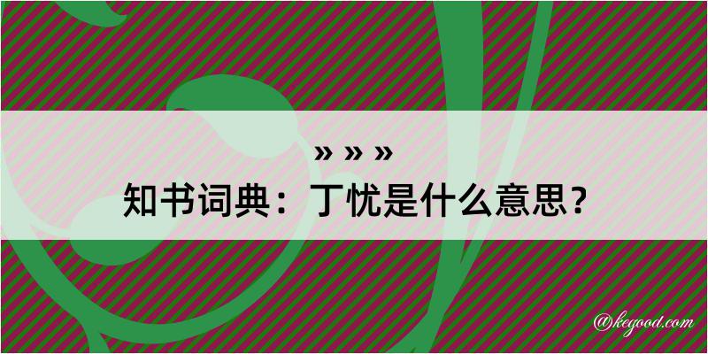 知书词典：丁忧是什么意思？