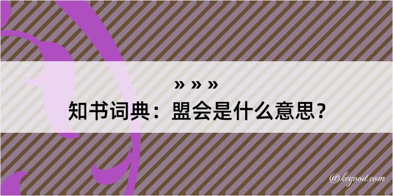 知书词典：盟会是什么意思？