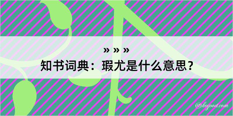 知书词典：瑕尤是什么意思？