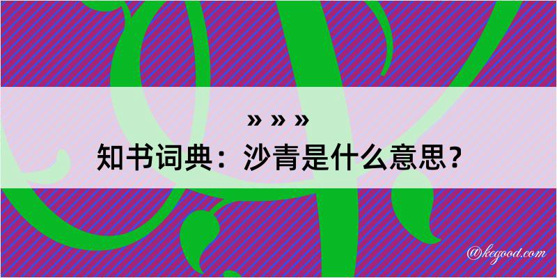 知书词典：沙青是什么意思？