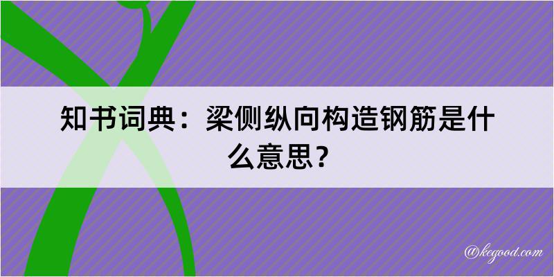 知书词典：梁侧纵向构造钢筋是什么意思？