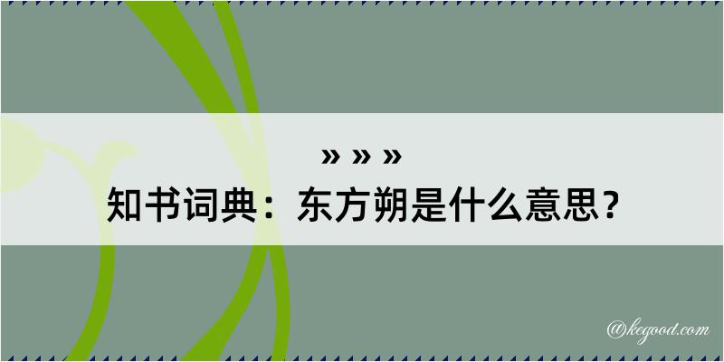 知书词典：东方朔是什么意思？