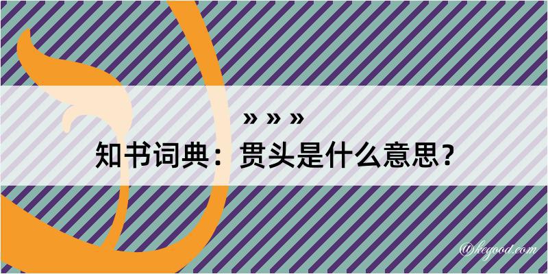 知书词典：贯头是什么意思？