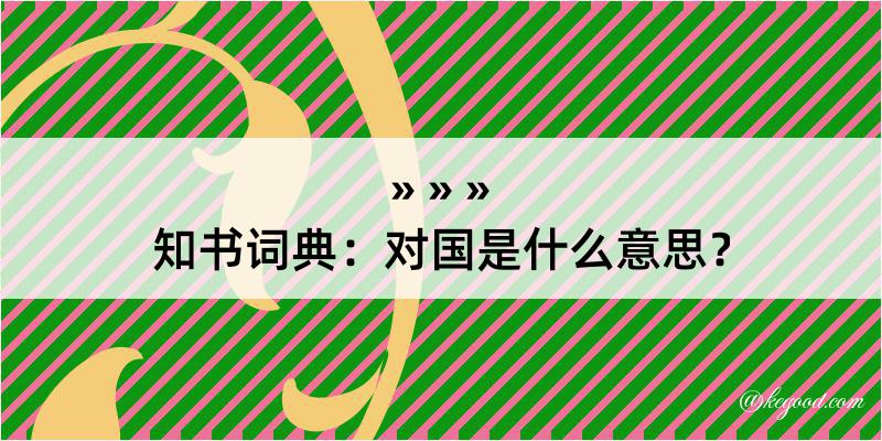 知书词典：对国是什么意思？