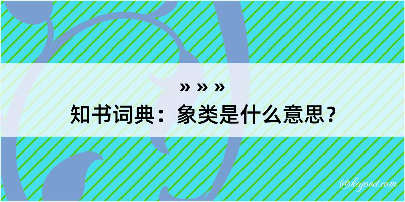 知书词典：象类是什么意思？