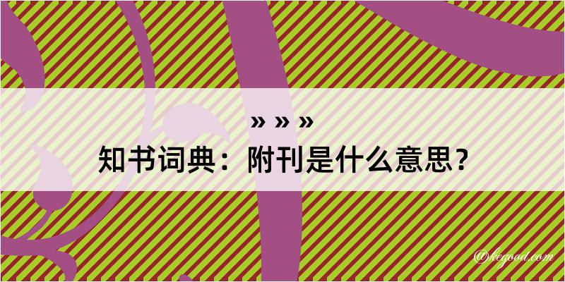 知书词典：附刊是什么意思？