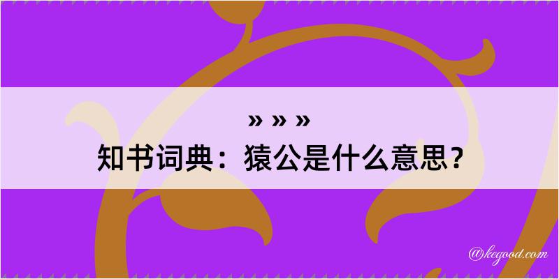 知书词典：猿公是什么意思？