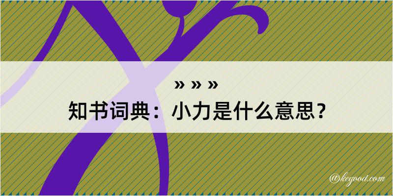 知书词典：小力是什么意思？