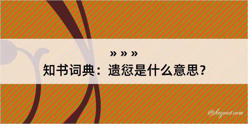 知书词典：遗愆是什么意思？