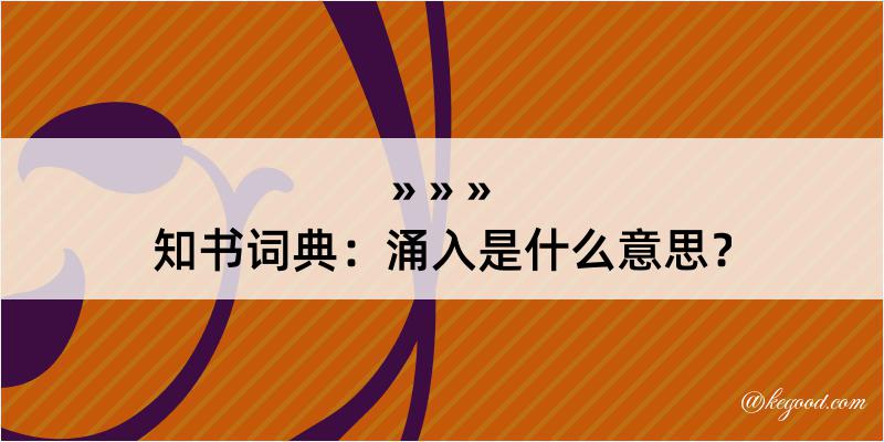 知书词典：涌入是什么意思？