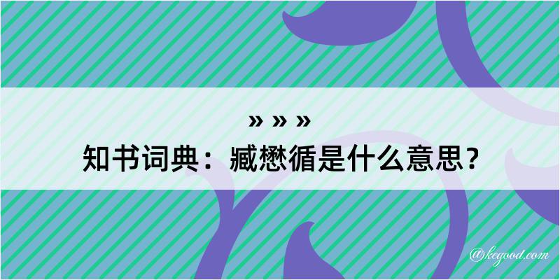 知书词典：臧懋循是什么意思？