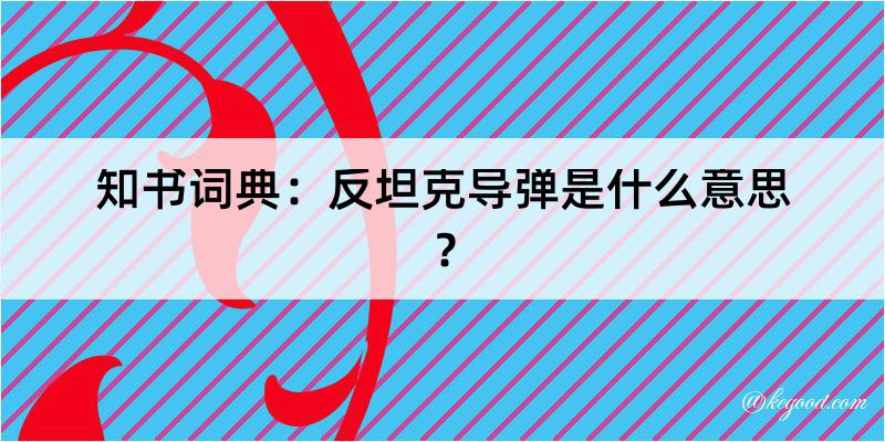 知书词典：反坦克导弹是什么意思？