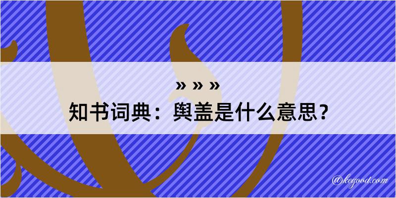 知书词典：舆盖是什么意思？