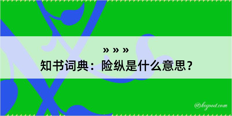 知书词典：险纵是什么意思？