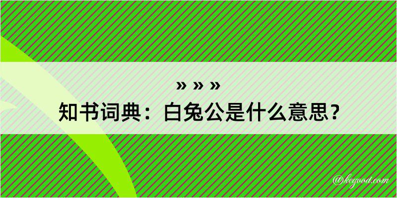 知书词典：白兔公是什么意思？