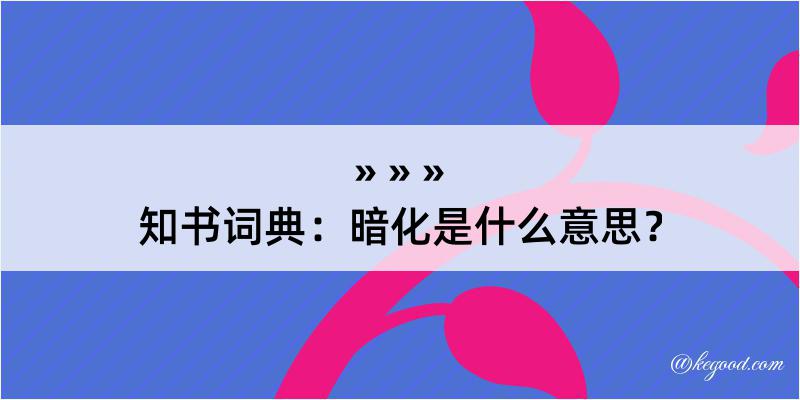 知书词典：暗化是什么意思？