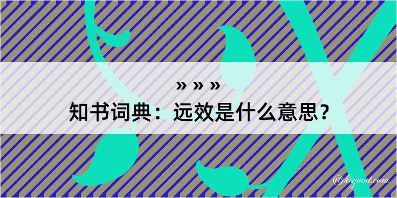 知书词典：远效是什么意思？