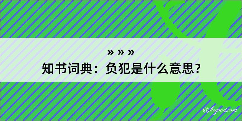 知书词典：负犯是什么意思？