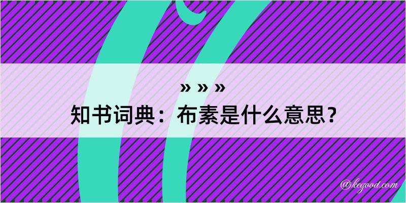 知书词典：布素是什么意思？