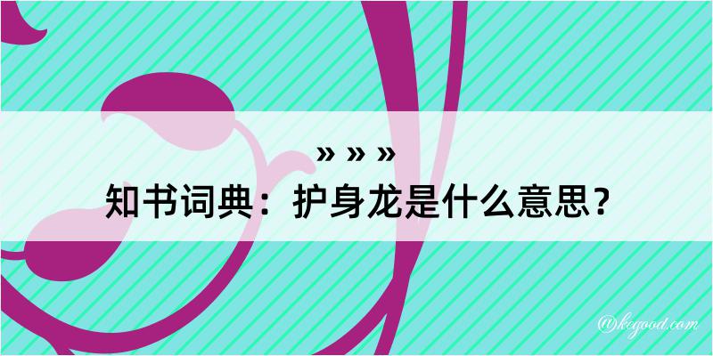 知书词典：护身龙是什么意思？