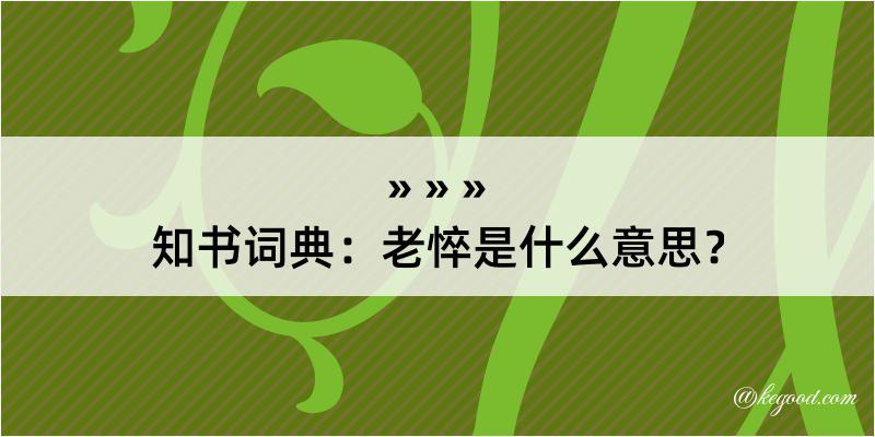 知书词典：老悴是什么意思？