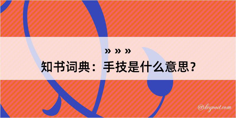 知书词典：手技是什么意思？