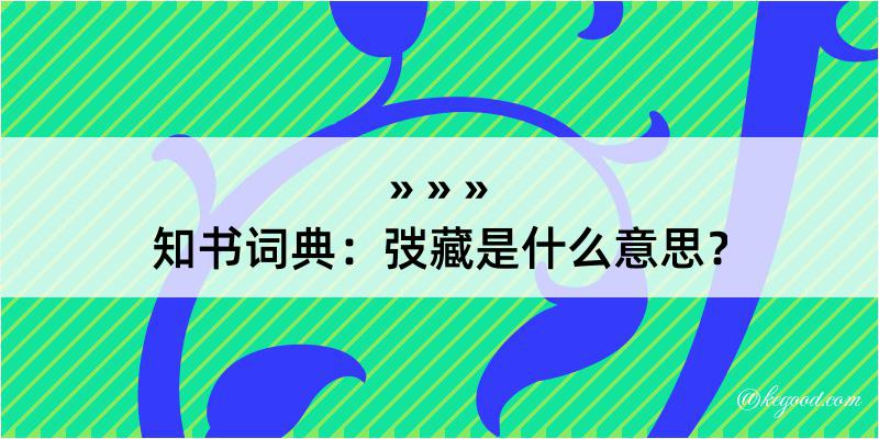 知书词典：弢藏是什么意思？