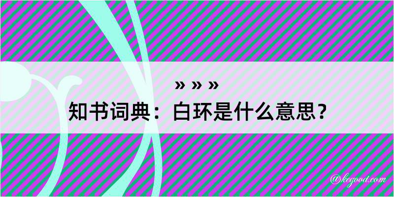 知书词典：白环是什么意思？