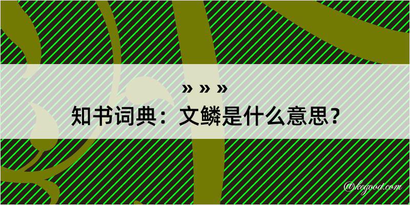 知书词典：文鳞是什么意思？