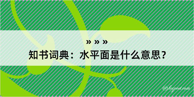 知书词典：水平面是什么意思？