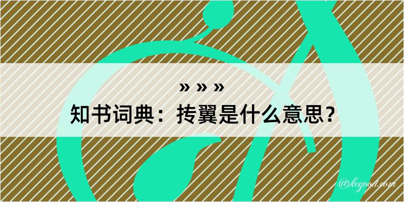 知书词典：抟翼是什么意思？