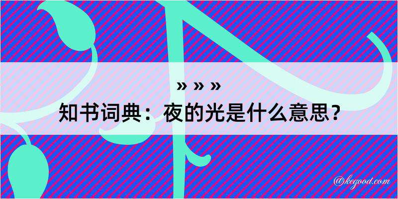 知书词典：夜的光是什么意思？